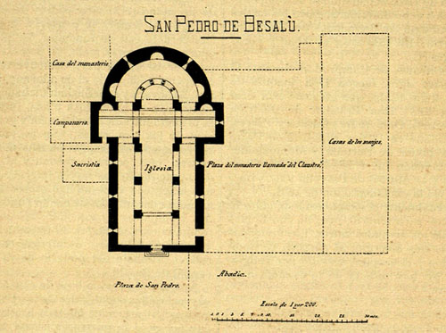 Plànol de Sant Pere de Besalú. 1906