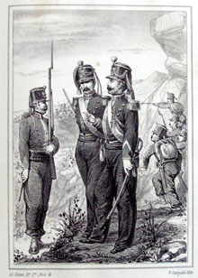 Uniformes del batalló que manà el coronel Josep Manso durant la Guerra del Francès