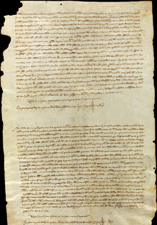 30 de juliol de 1343. Berenguer Domènech ven al Convent dels Frares Predicadors de Castelló d'Empúries un cens de 4 sous malgoresos