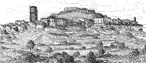 Vista general de la vila d'Hostalric i el castell
