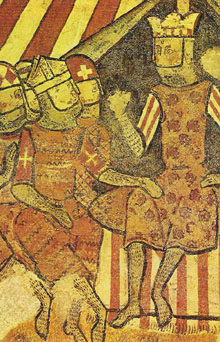 El rei en Jaume I (1208-1276) amb els magnats, a les portes de Mayûrqa