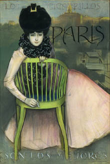 Cartell publicitari de 'Cigarrillos Paris', elaborats a Olot. Ramon Casas i Carbó. 1901
