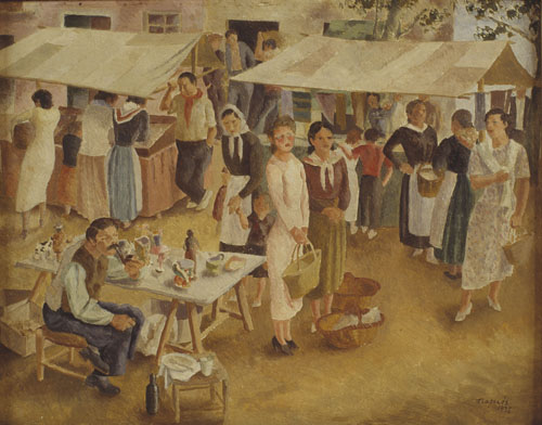 Fira d'Olot. 1938. Pintura de Xavier Nogués