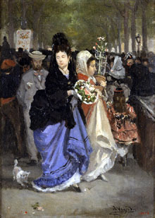 La Rambla d'Olot en dia de festa. Ca. 1872-1873