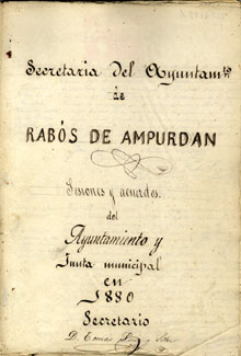 Actes municipals de l'Ajuntament de Rabós. 1880