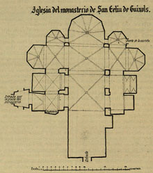 Plànol del monestir de Sant Feliu de Guíxols