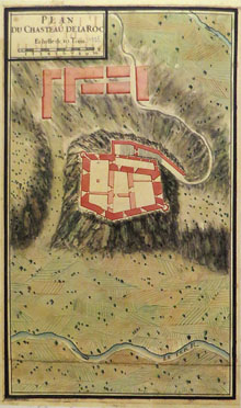 Plànol del Castell de la Roca de Pelancà, Vilallonga de Ter. 1719