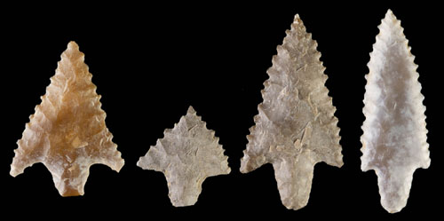 Puntes de fletxa de silex. Neolític mitjà, 3500-2500 aC
