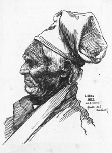 Retrat d'un home amb barretina de La Bisbal d'Empordà. 1890-1928