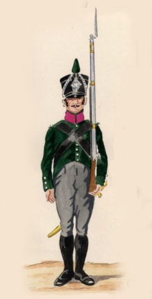Tropes de la Confederació del Rhin 1809-1812. Fuseller del 5è regiment d'Anhalt