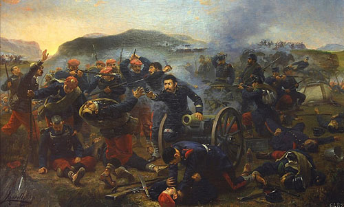 Mort del capità Eduardo Temprado y Pérez el 14 de març de 1874 a la batalla de Castellfollit