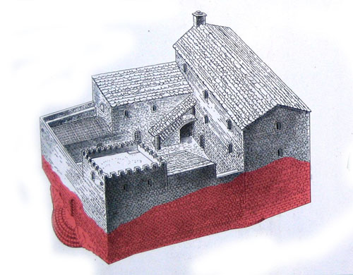 Recreació del castell de Mataplana. Segle XIII