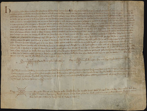 3 d'abril de 1319. Sibil·la, comtessa del Pallars i senyora de Cervelló, amb el seu espós, Huguet de Mataplana, confirmen a Guerau de Clariana totes les permutes que va realitzar