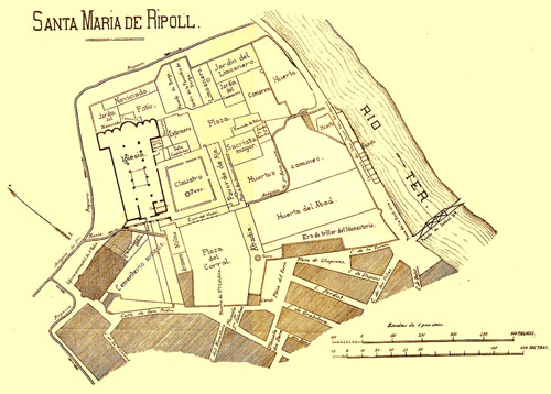 Planta del monestir de Santa Maria de Ripoll