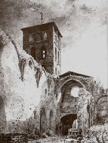Església del Santa Maria de Ripoll després de l'atac de 1835