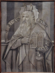 Moisès. Compartiment d'un retaule procedent del monestir. Jaume Huguet, Ca. 1455
