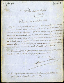 Correspondència amb Andreu de Ferran, secretari de l'Acadèmia de Belles Arts, i Elies Rogent. 14 d'abril de 1869