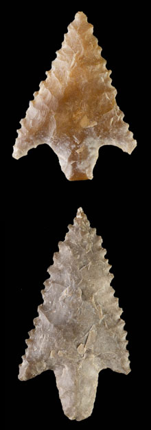 Puntes de fletxa. Neolític mitjà, datat del 3500-2500 aC