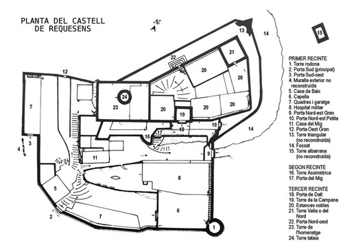 Planta del castell de Requesens
