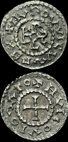 Moneda del rei franc Lluís el tartamut (846-879)