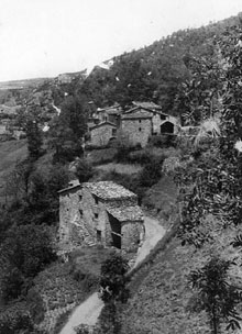 Vista general de Bruguera, en primer terme Can Parramon. 1920-1934