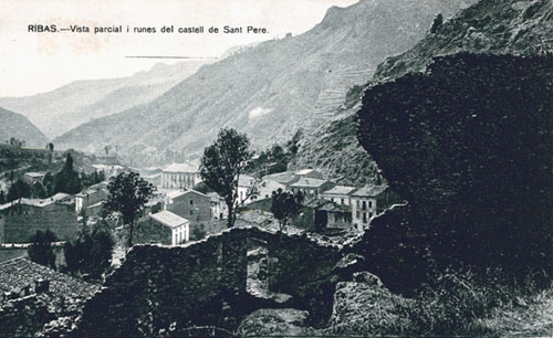 Ribes de Freser des de les ru&iuml;nes del castell de Sant Pere. 1900-1940